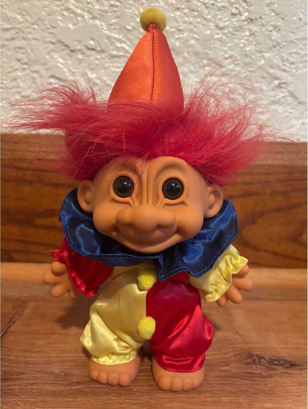 Troll Doll Jester Troll w Hat 10” VGC